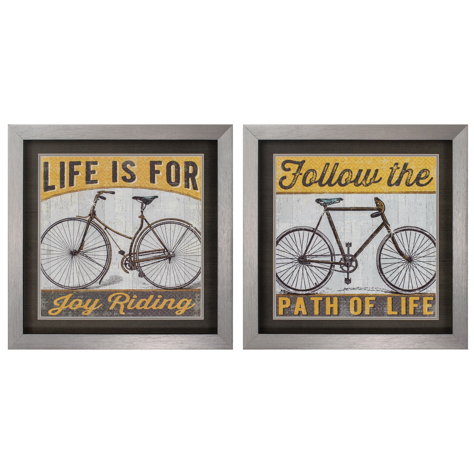 24" X 24" Silver Frame Joy Ride Set of 2