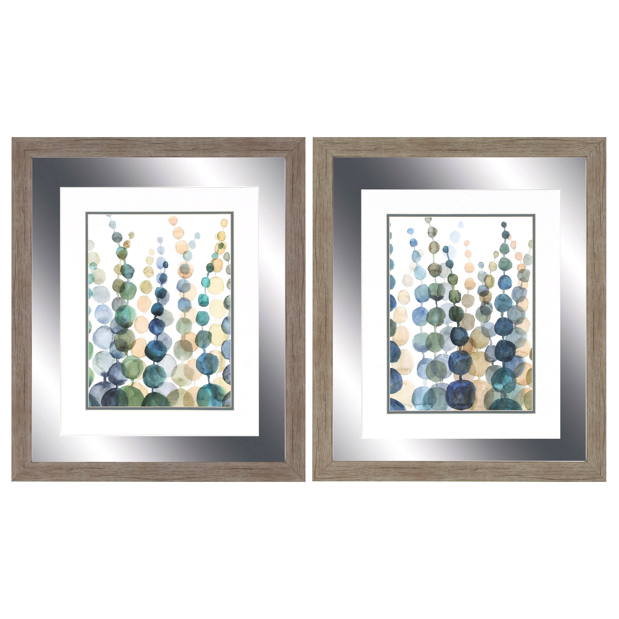 24" X 28" Woodtoned Frame Pompom Botanical (Set of 2)