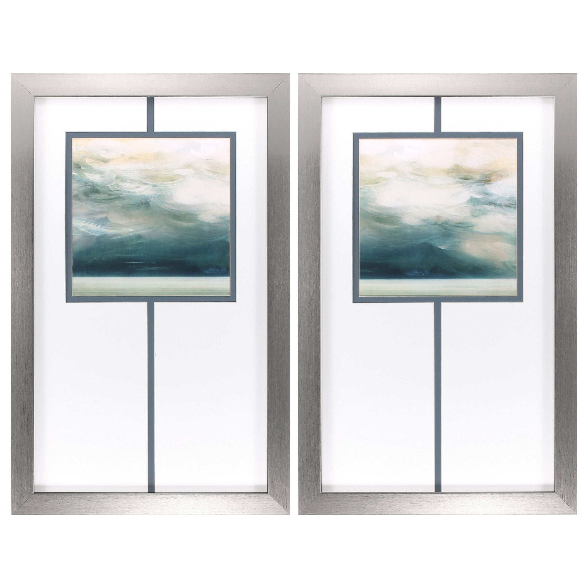 20" X 32" Silver Frame Ocean Breeze (Set of 2)