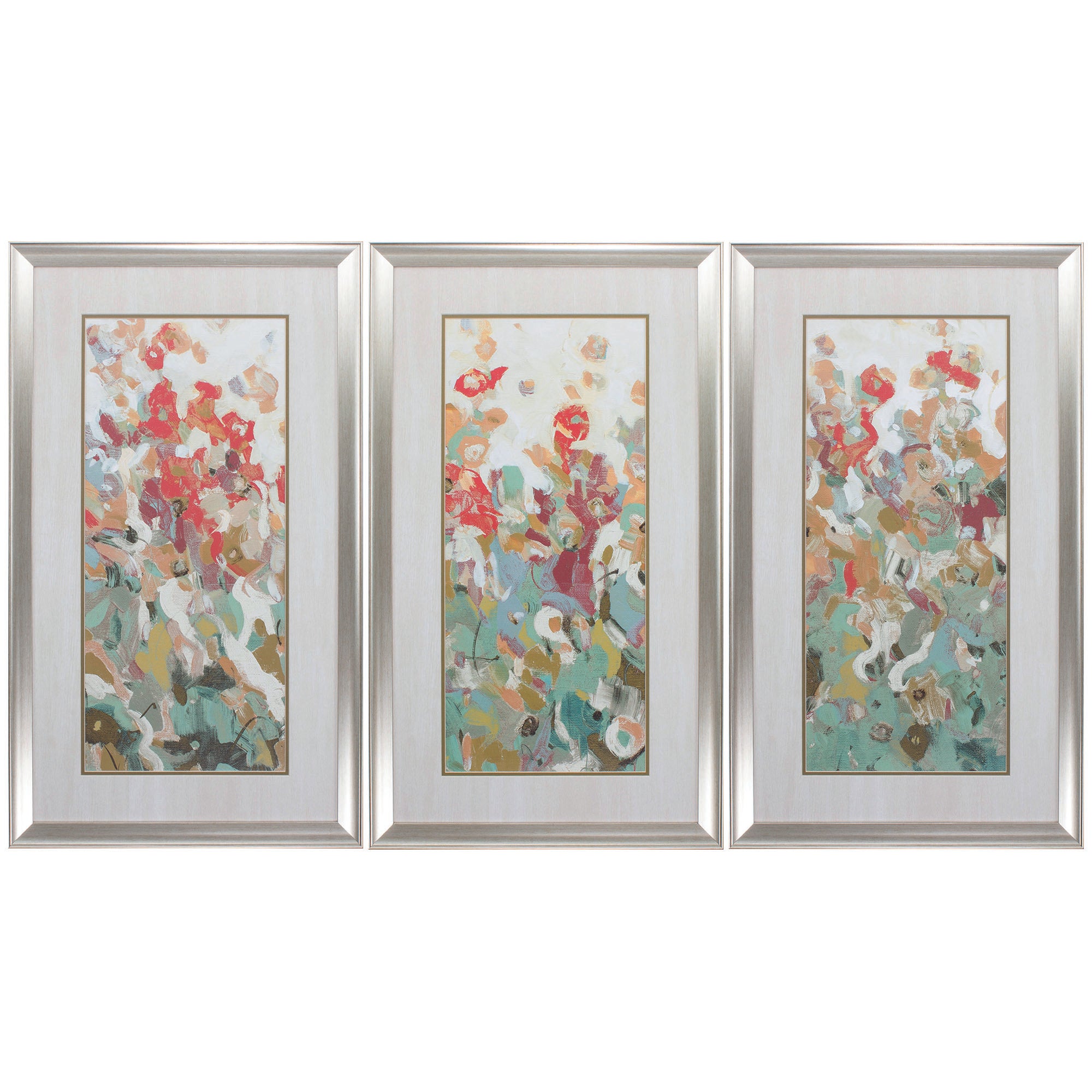 21" X 36" Brushed Silver Frame Renew Triptych (Set of 3)
