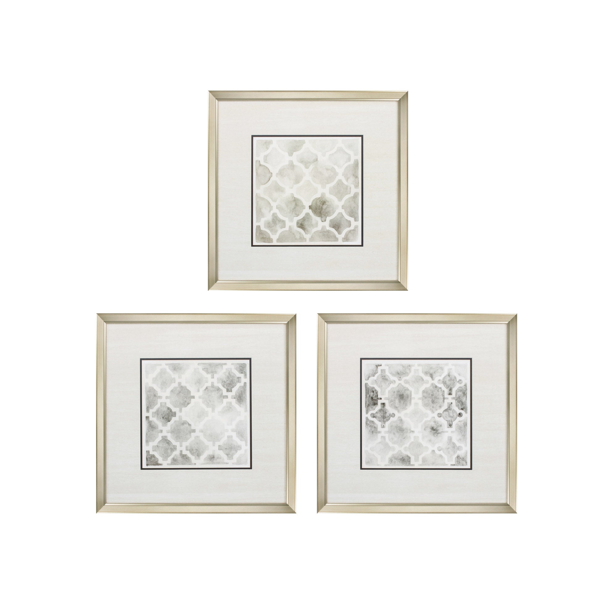 22" X 22" Champagne Gold Color Frame  Neutral Impressions (Set of 3)