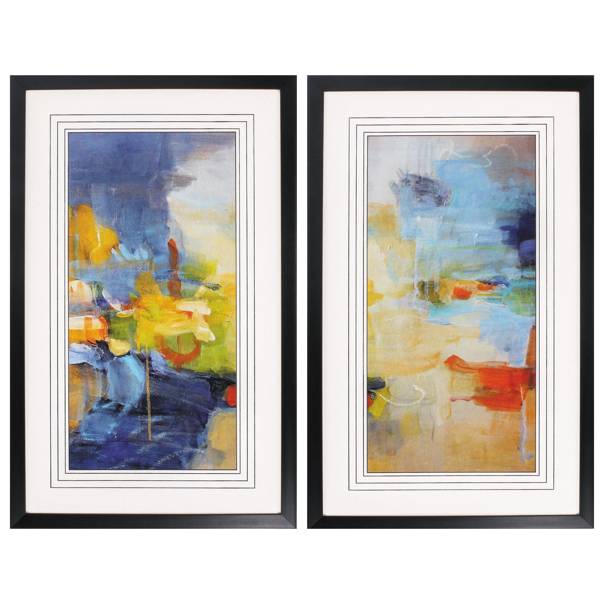 20" X 32" Dark Wood Toned Frame Restless Mind (Set of 2)