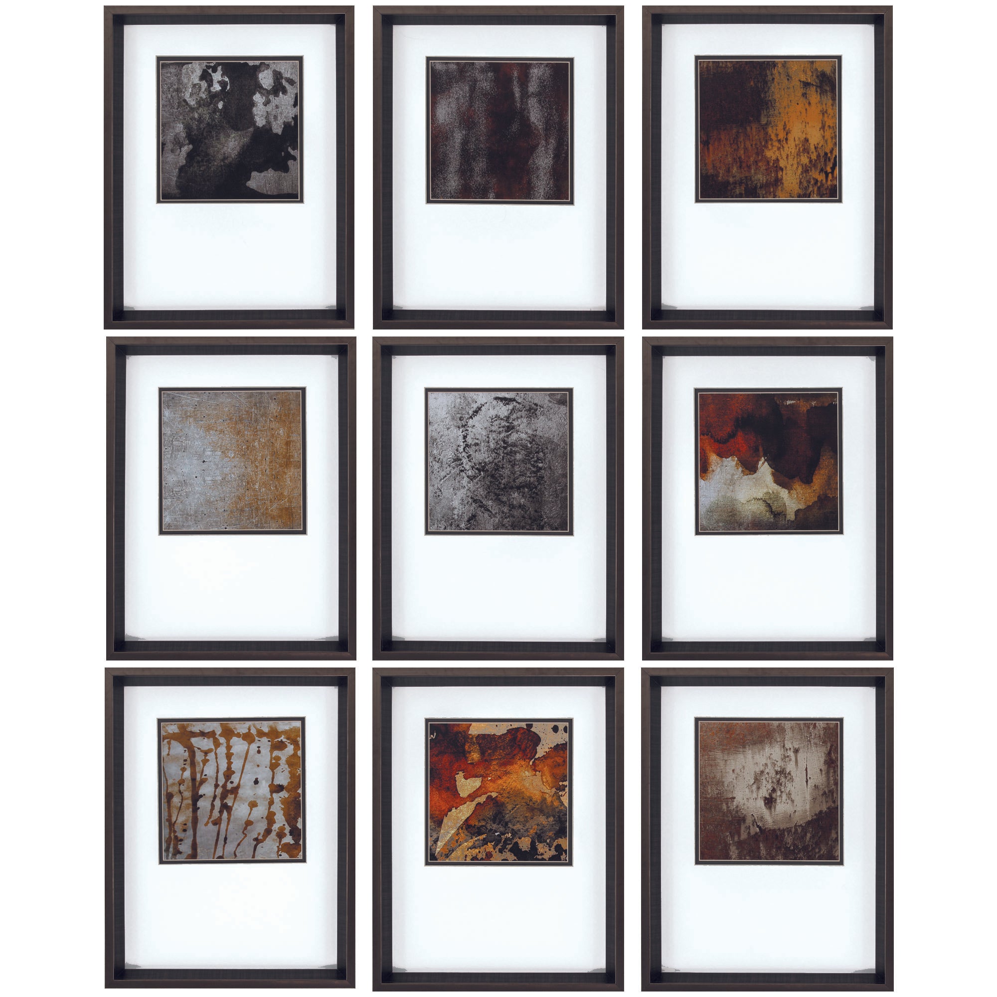 14" X 18" Brushed Silver Frame Burnished (Set of 9)