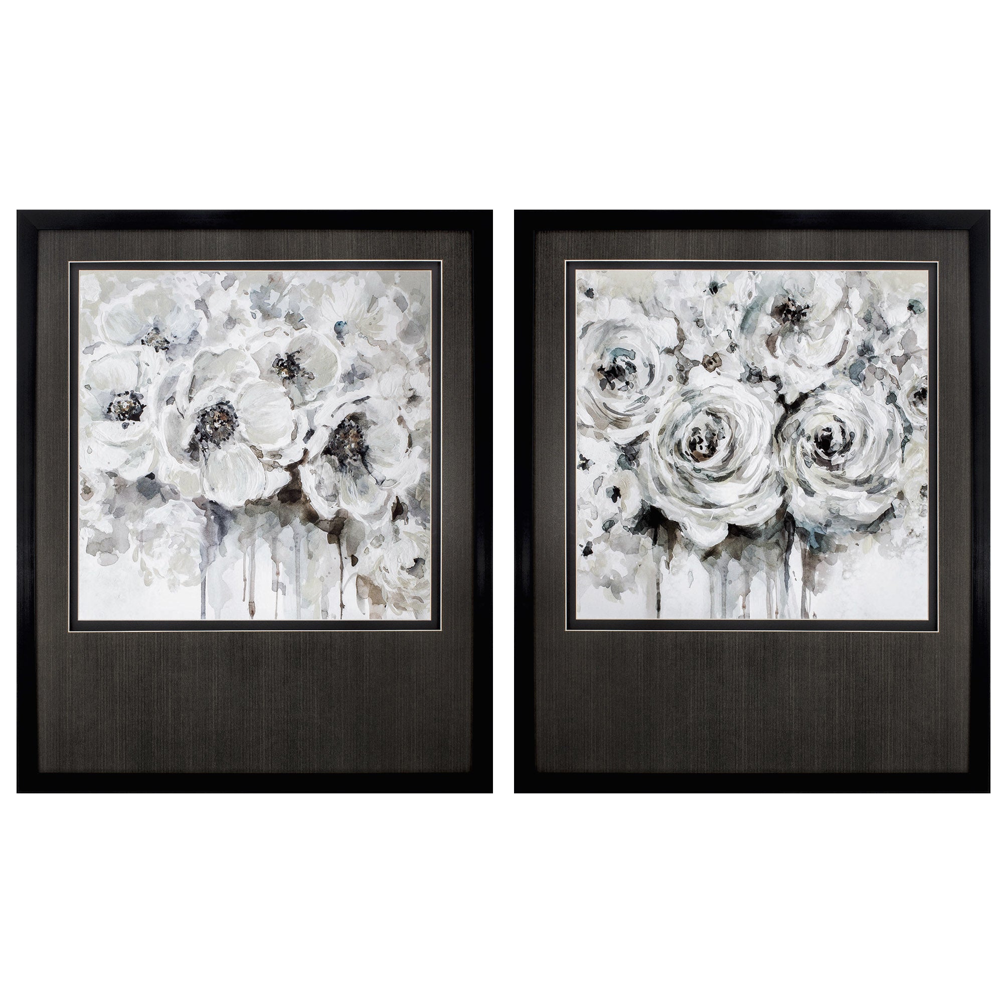 26" X 32" Dark Wood Toned Frame Quiet Simple (Set of 2)