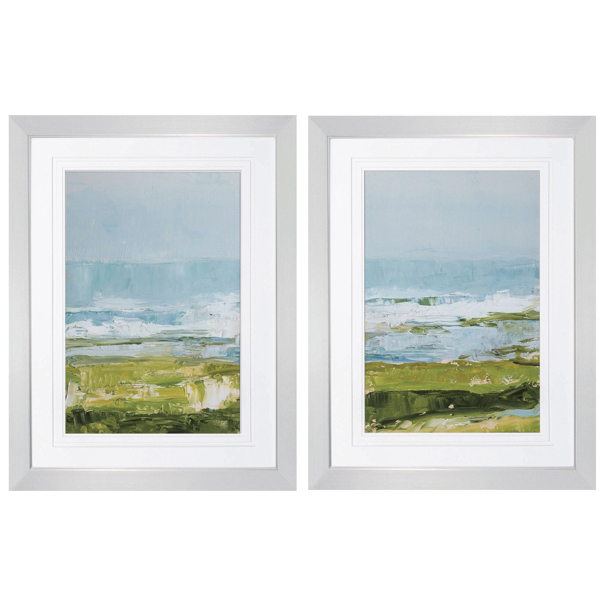 26" X 34" Silver Frame Coastal Overlook (Set of 2)