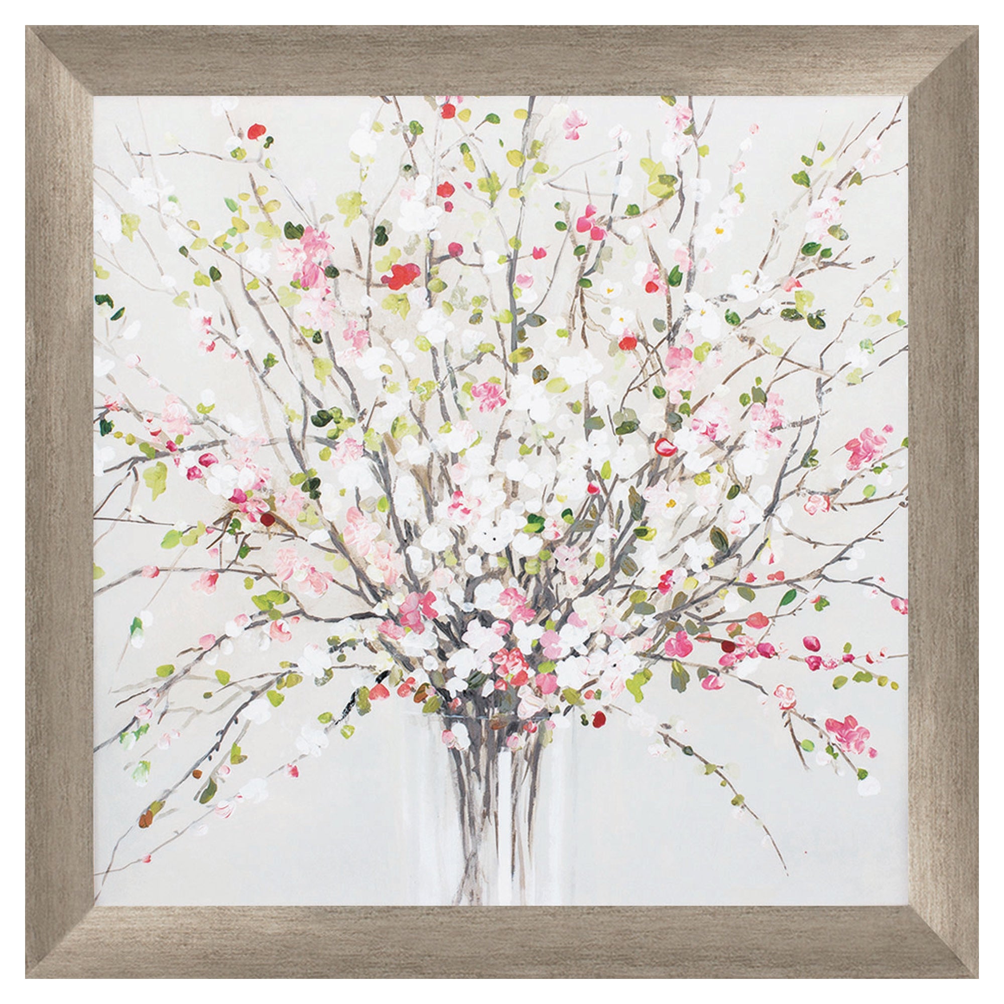 30" X 30" Champagne Color Frame  Spring Bouquet