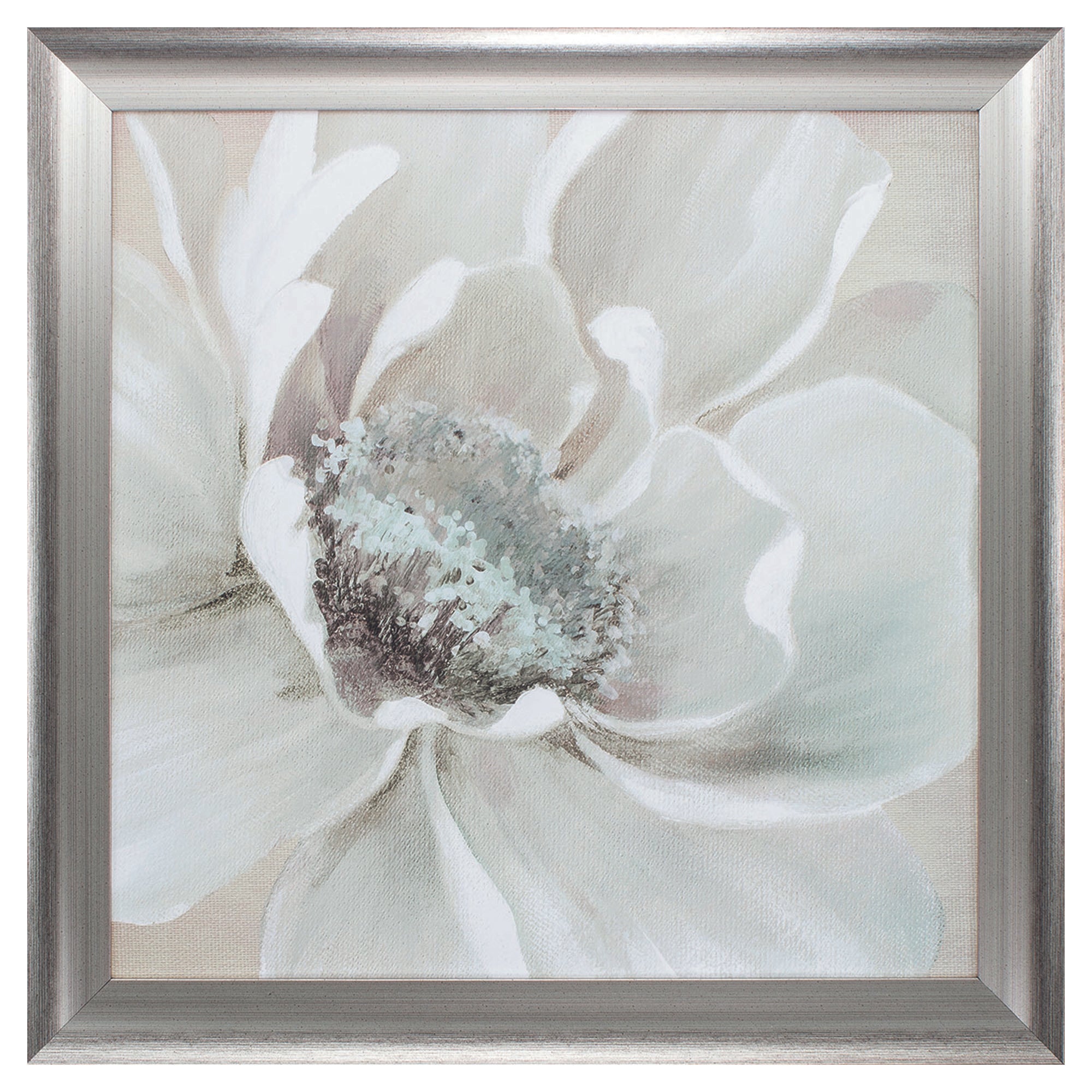 28" X 28" Silver Frame Winter Blooms I