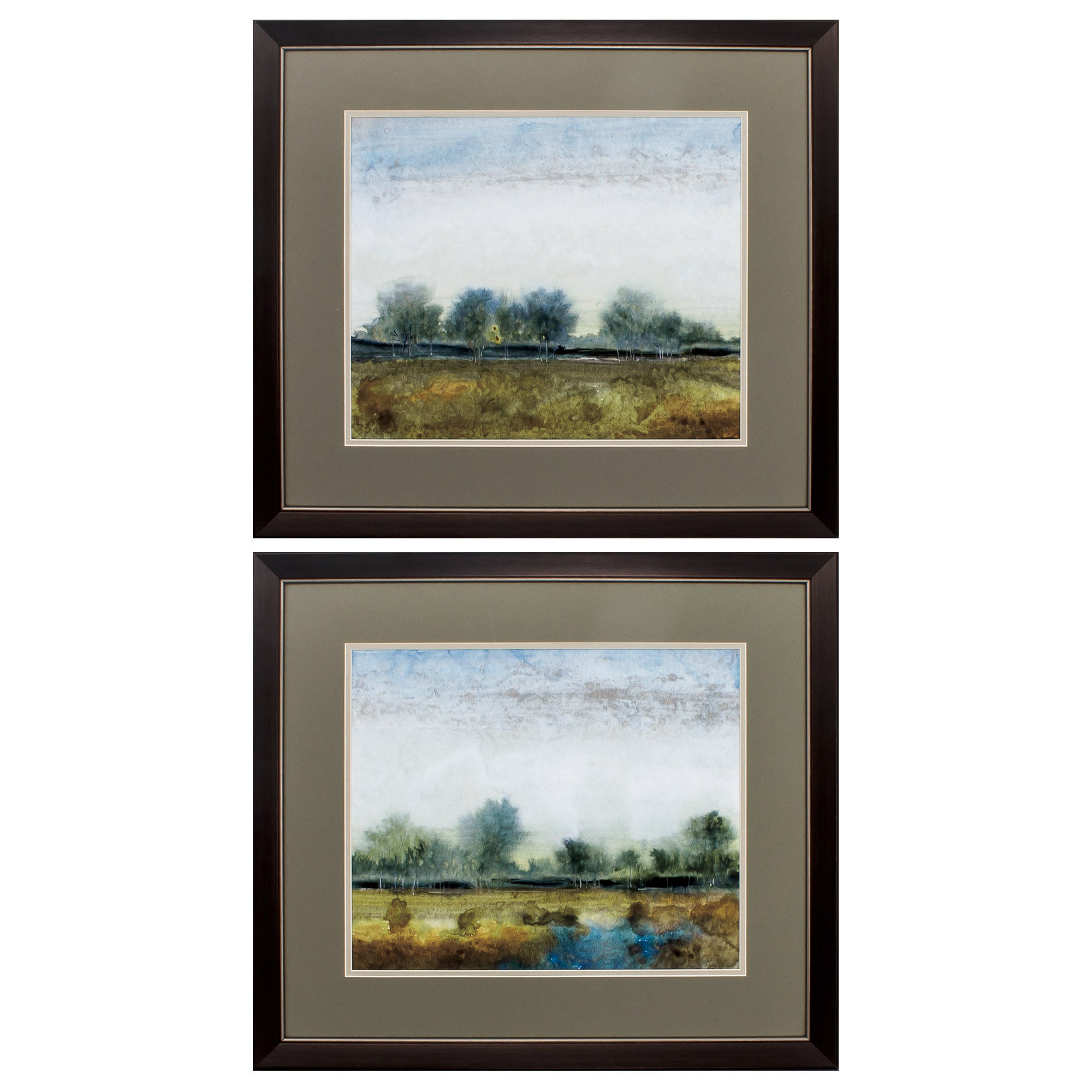 27" X 24" Metallic Bronze Frame Ethereal Landscape (Set of 2)