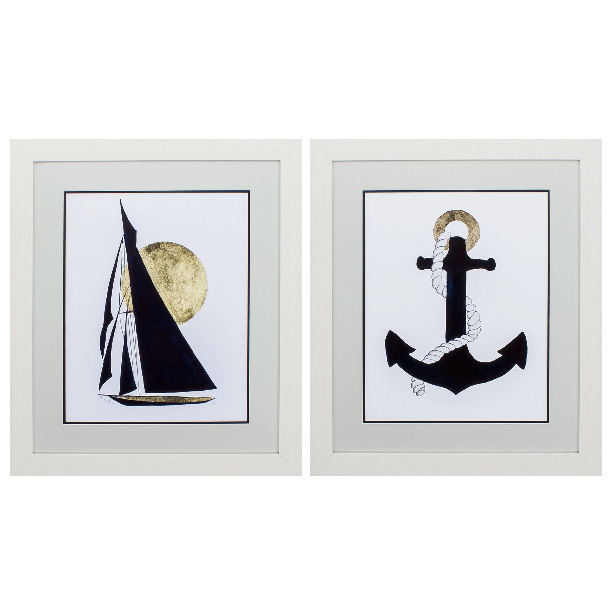 24" X 28" White Frame Sail Anchor (Set of 2)