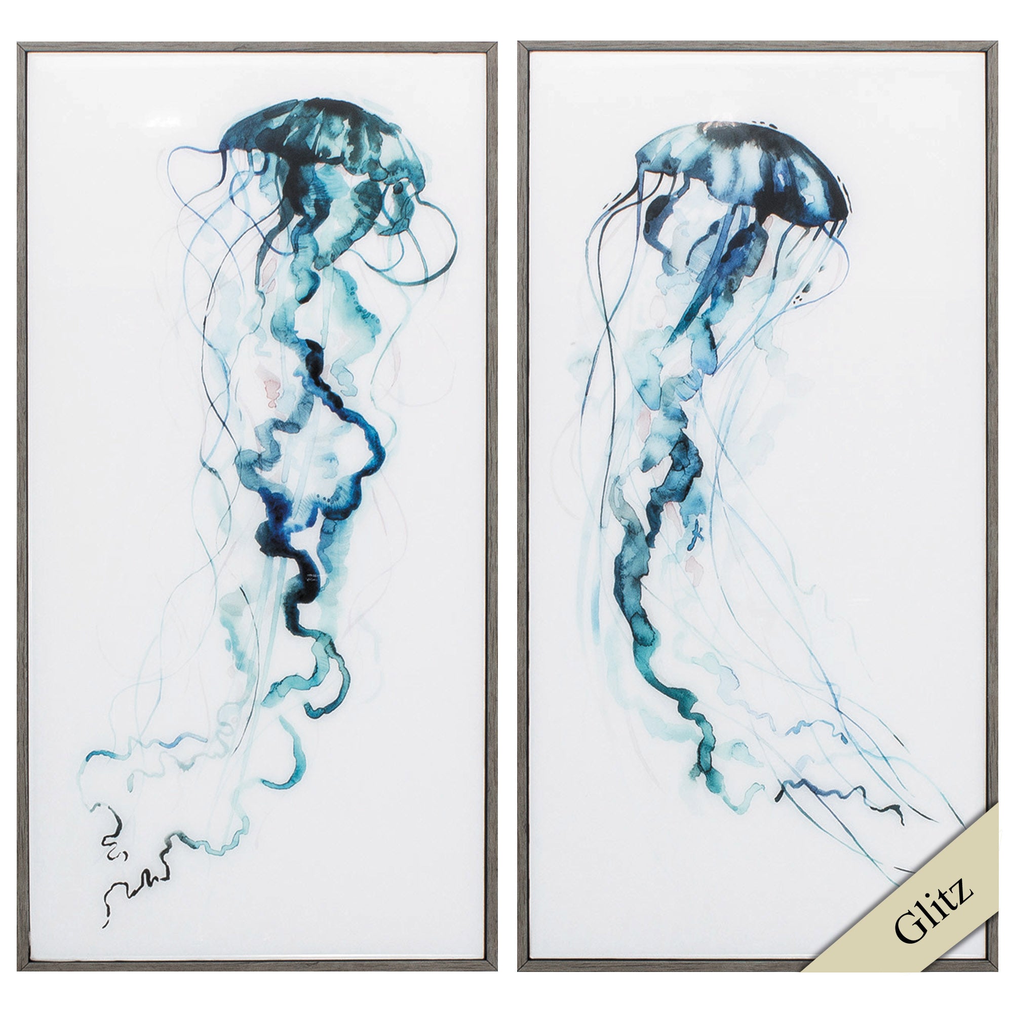 12" X 24" Woodtoned Frame Electric Tangle (Set of 2)