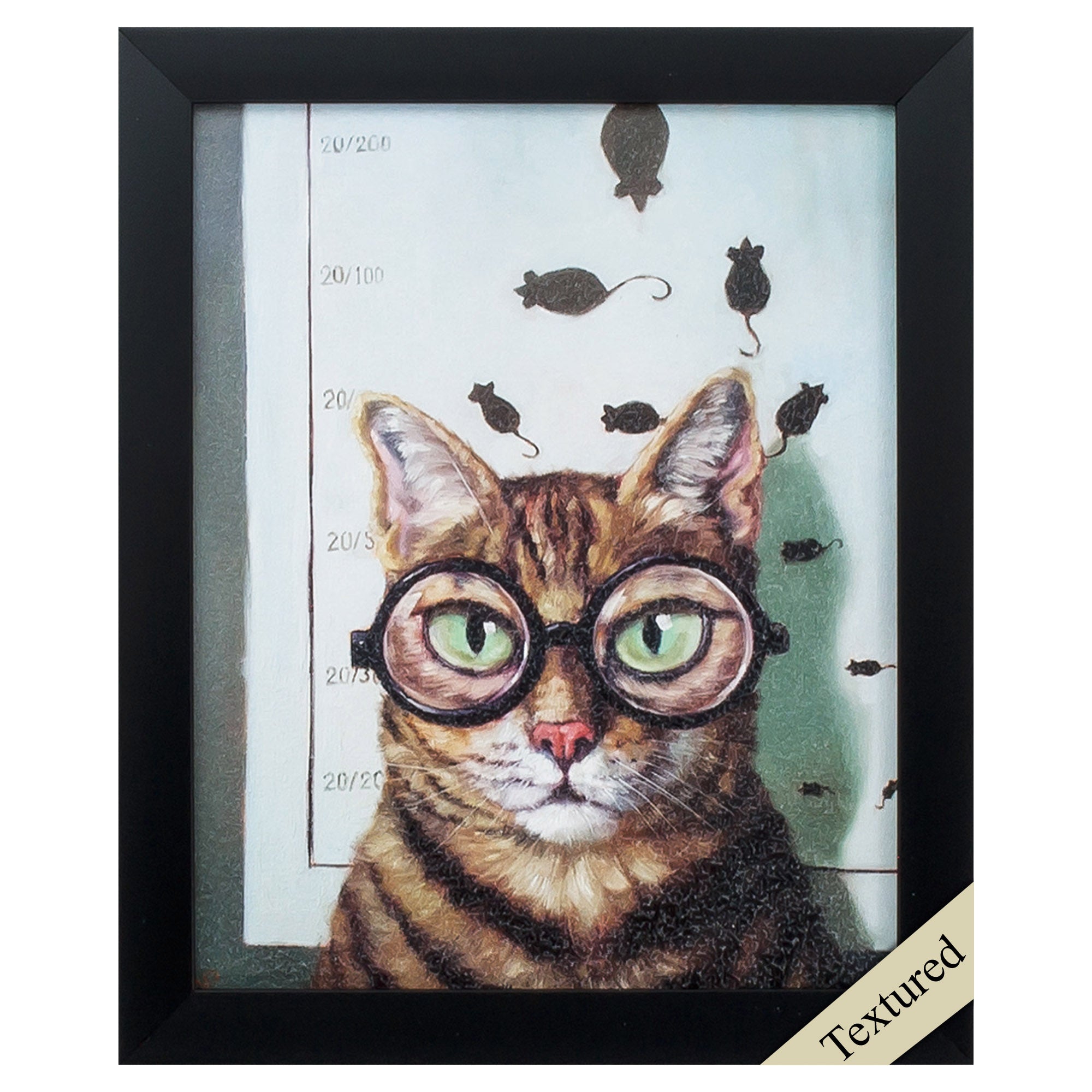 9" X 11" Black Frame Feline Eye Exam