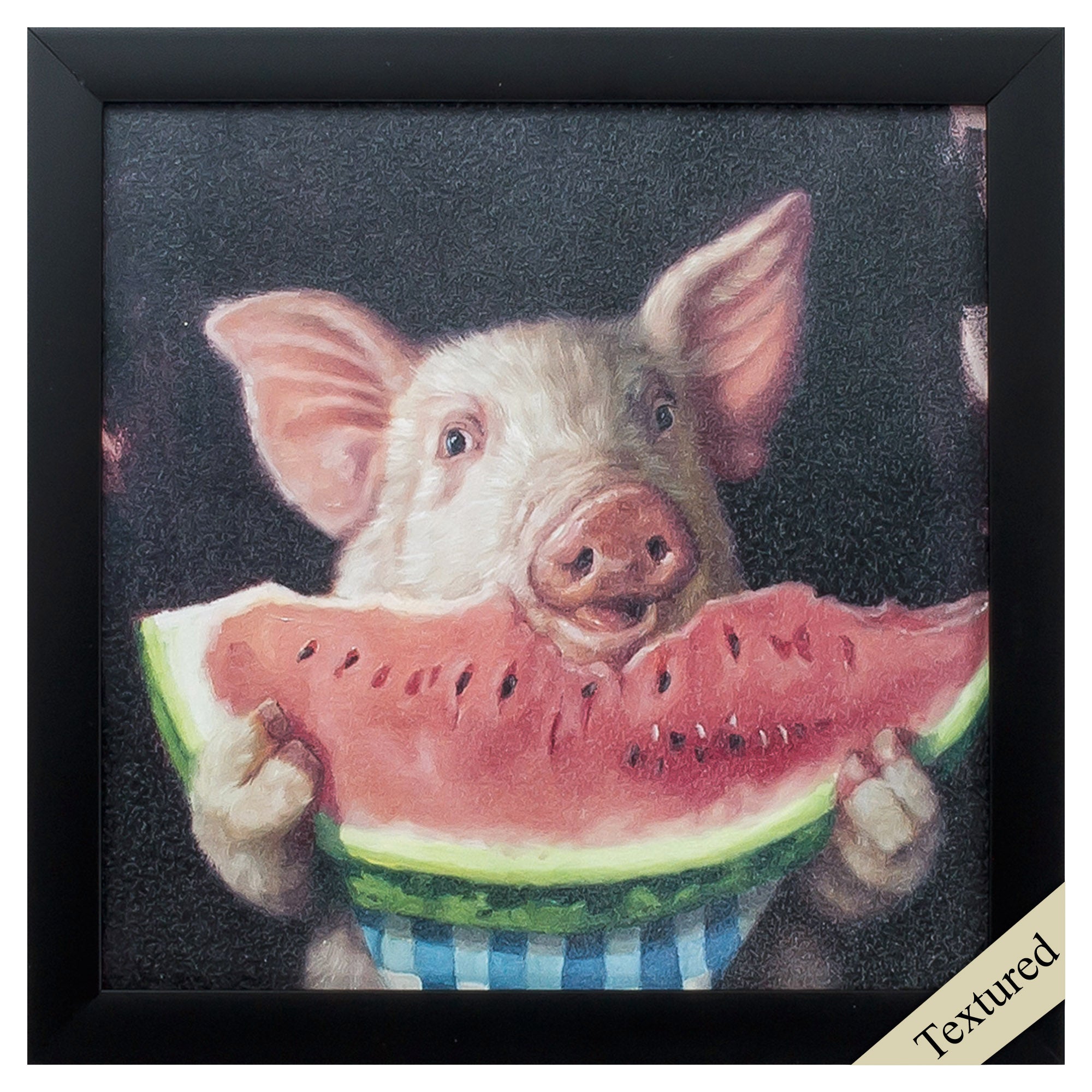 11" X 11" Black Frame Pig Out