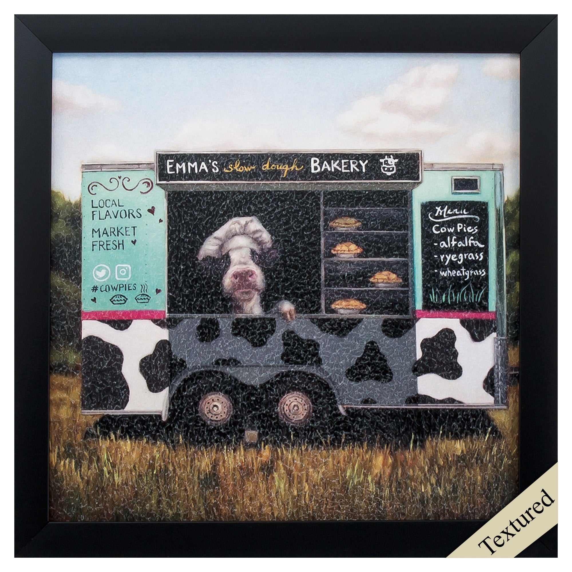 11" X 11" Black Frame Cowpies