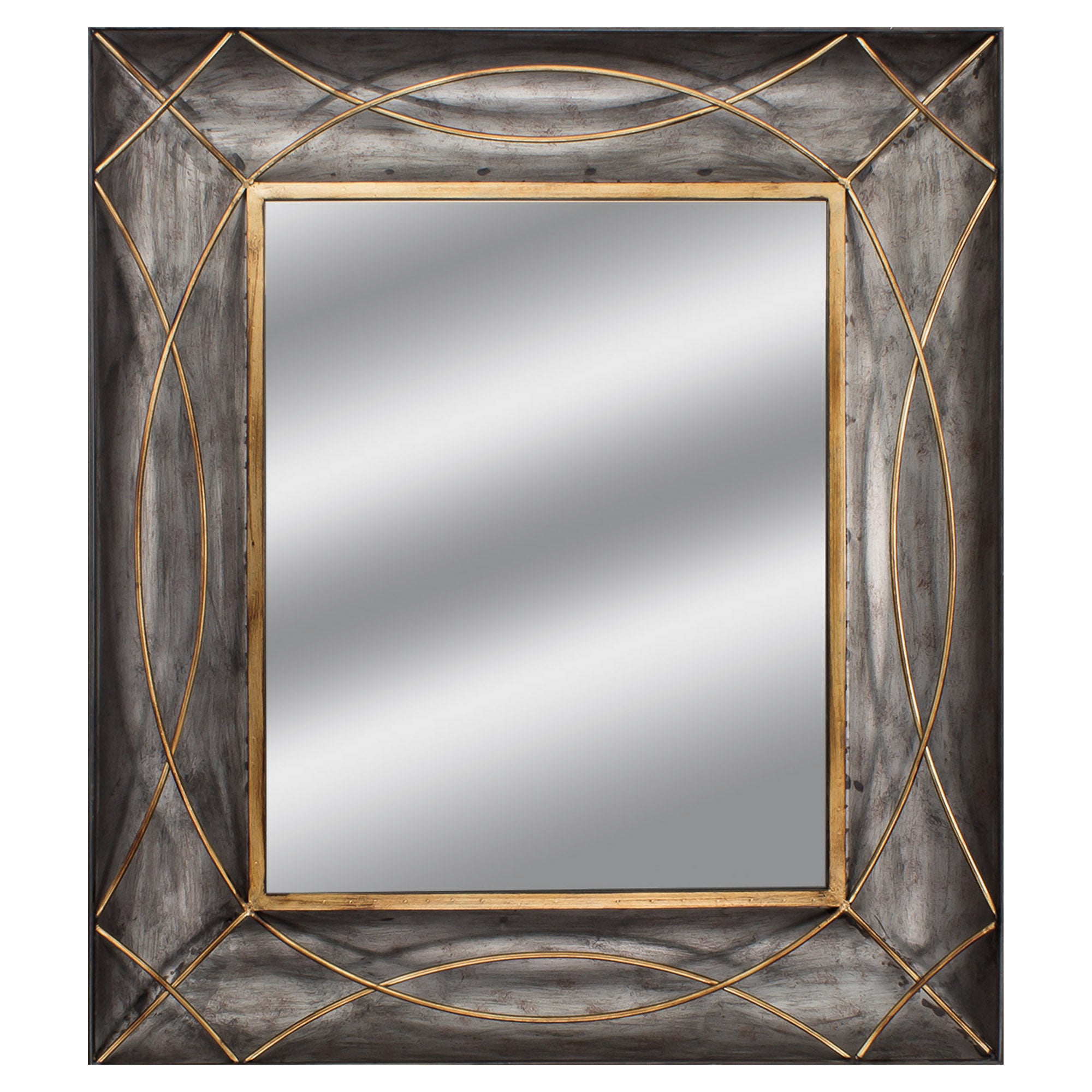 30" X 36" X 3" Gold Wire Mirror