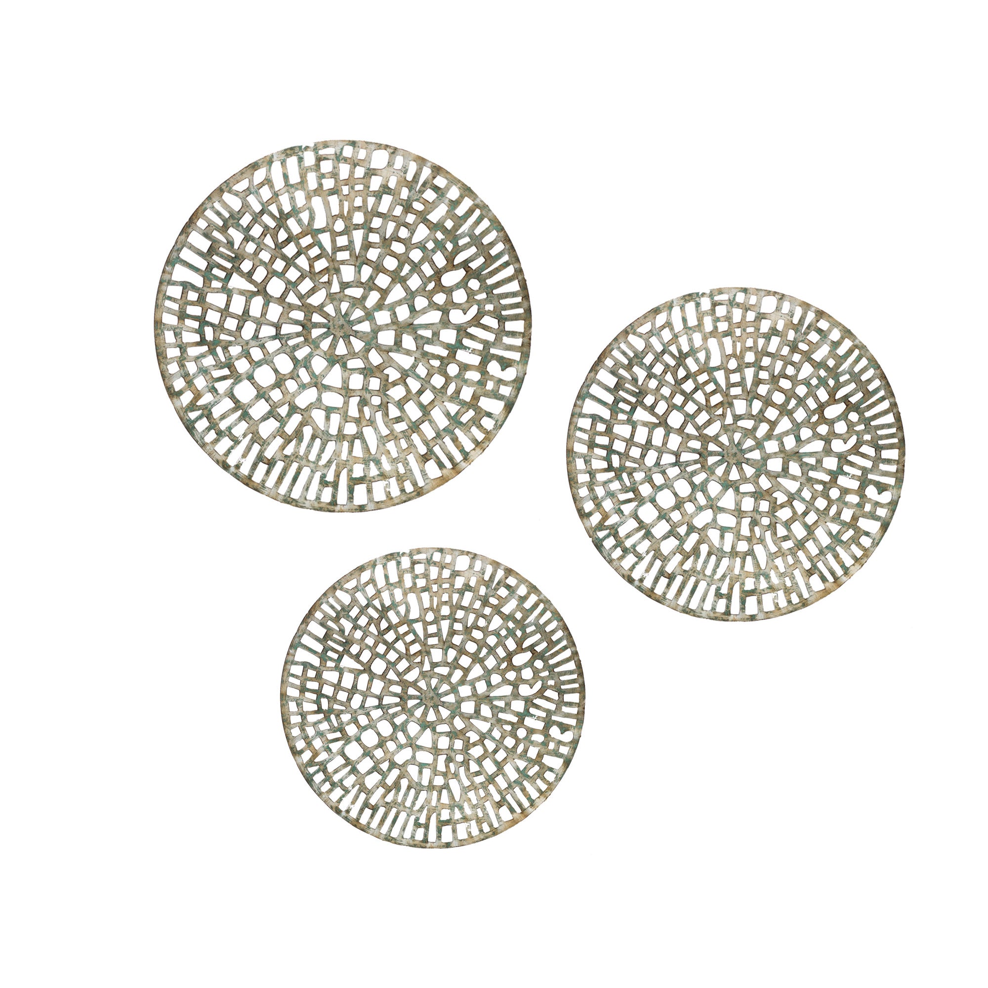 20" X 20" Antiqued Discs (Set of 3)