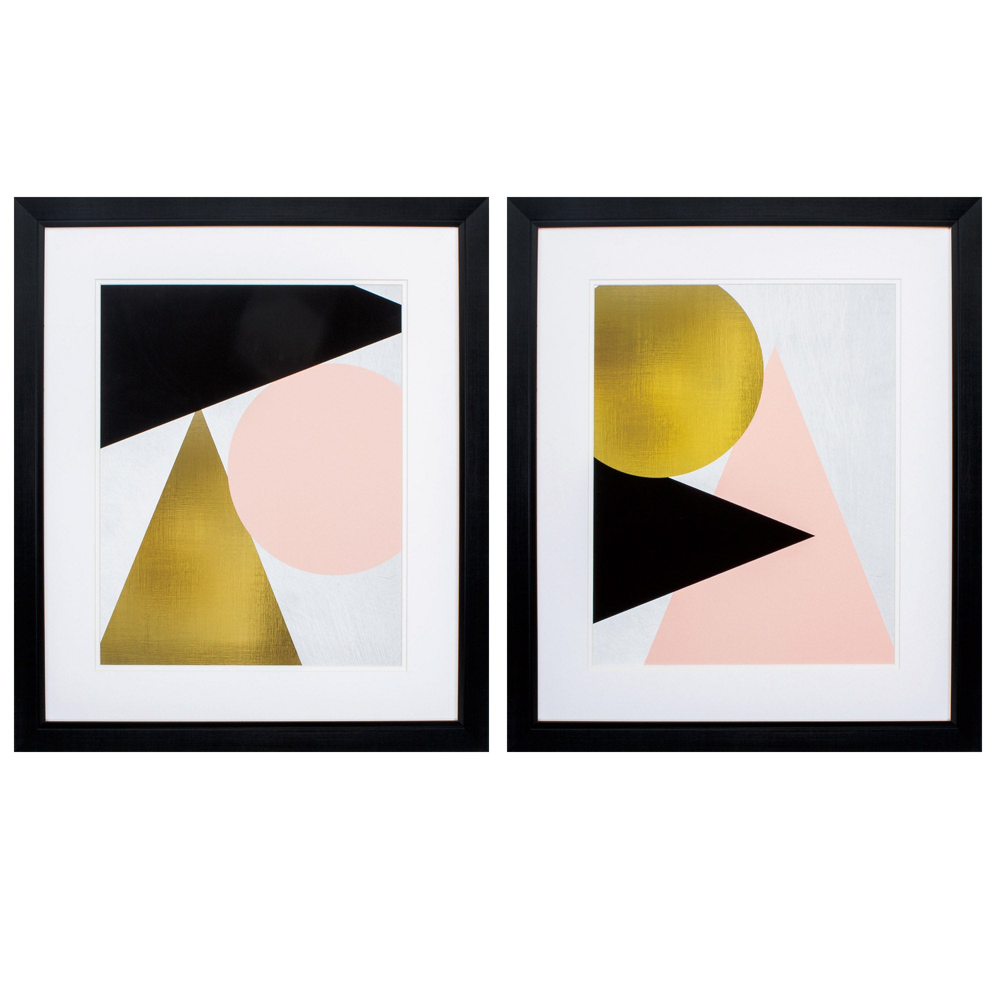 24" X 28" Black Frame Shape Study (Set of 2)
