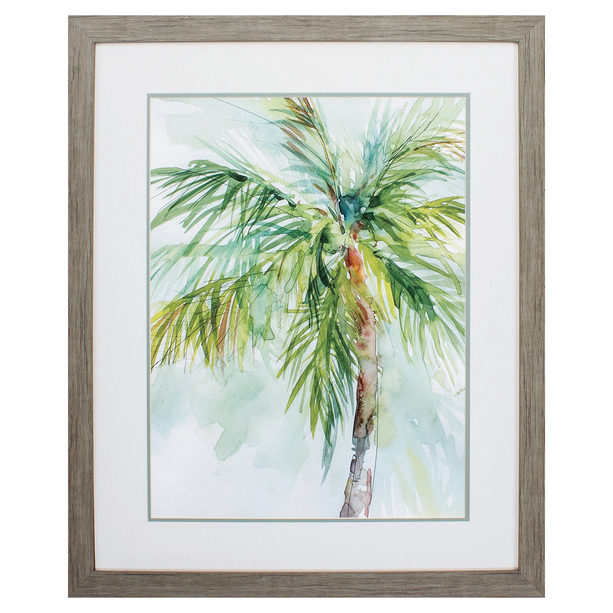 27" X 33" Woodtoned Frame Palm Breezes II