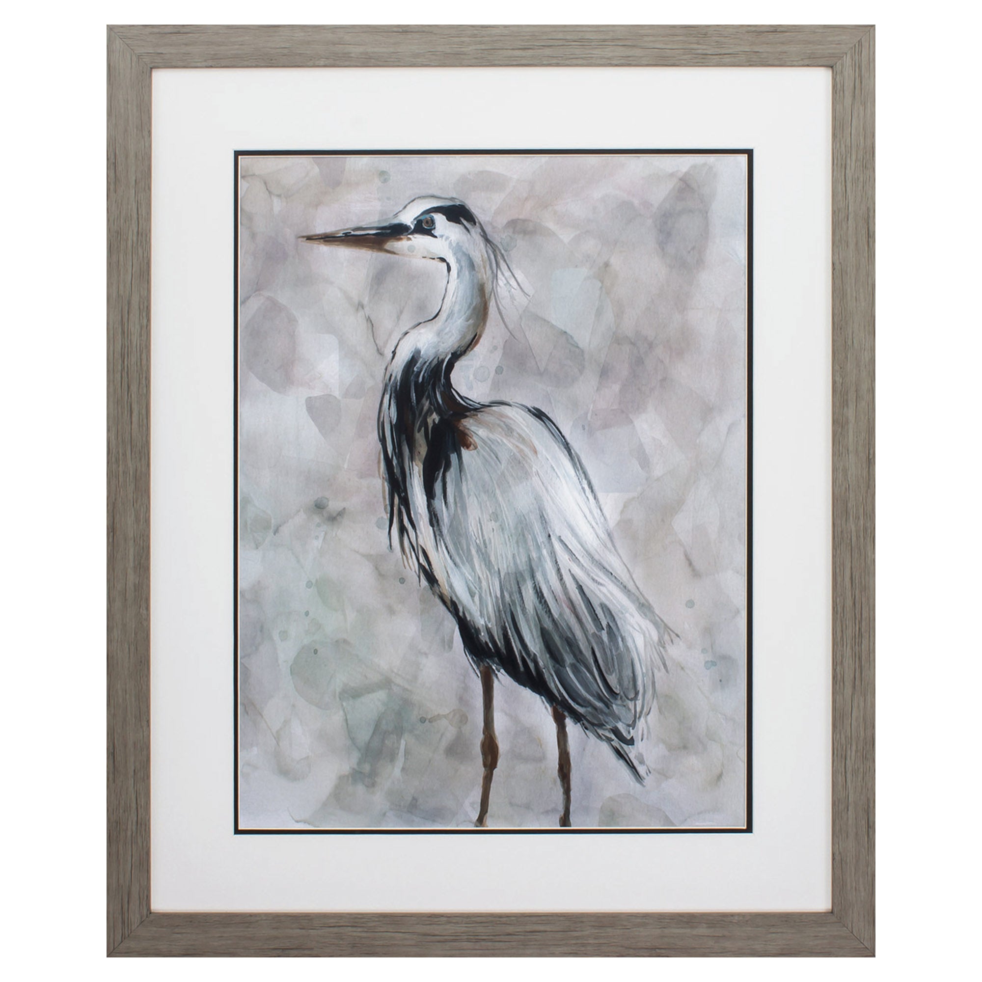 27" X 33" Woodtoned Frame Crane At Dusk II