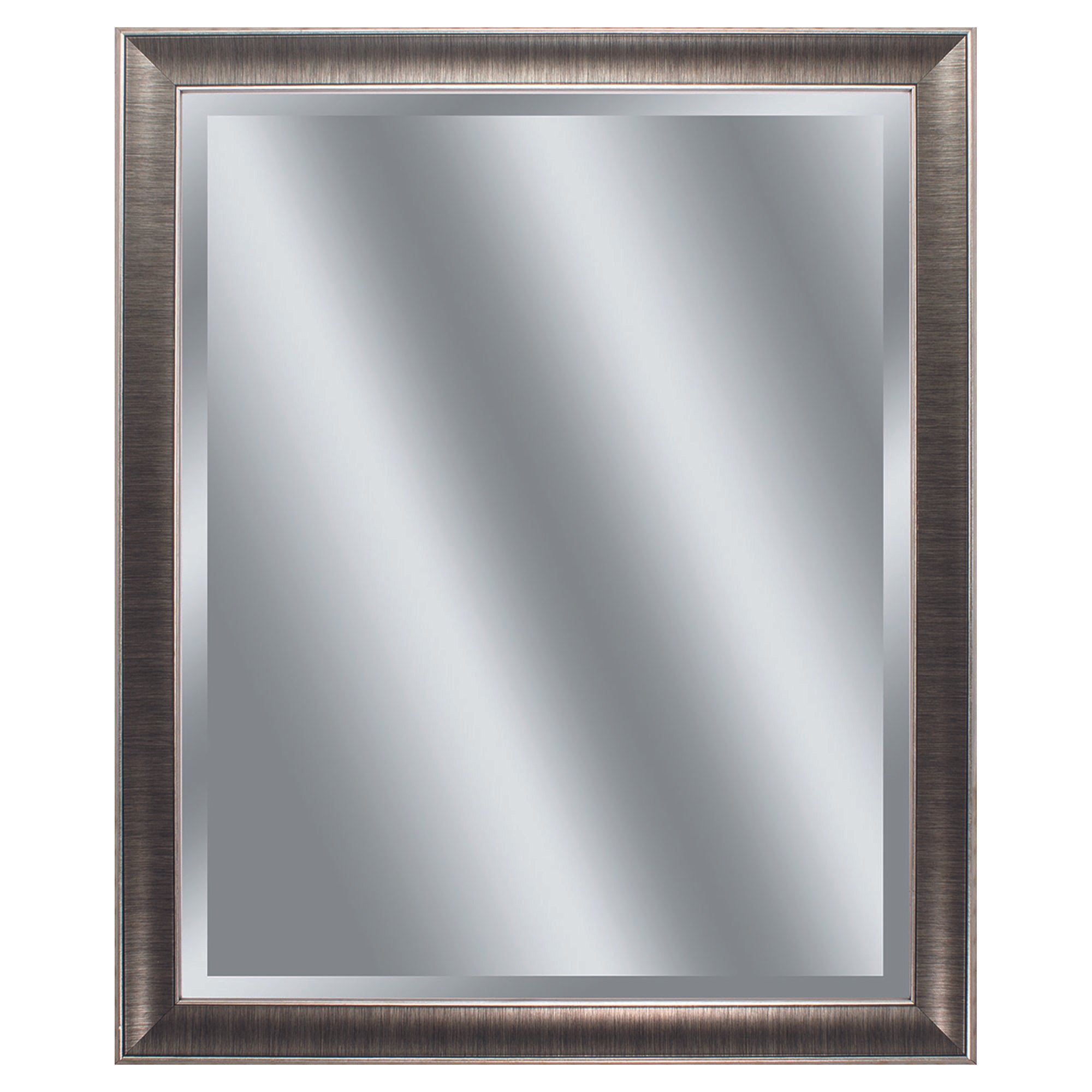 28" X 34" Gunmetal Gray Frame Beveled Mirror