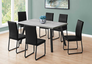 60" X 36" X 31 " Grey Black Metal Dining Table