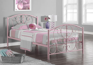 41" X 78" X 37" Pink Metal Twin Bed Frame