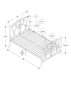 41" X 78" X 37" Pink Metal Twin Bed Frame