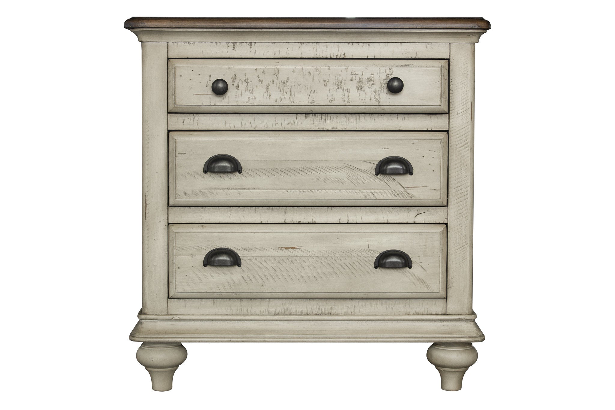27" x 17" x 28" Two ToneSolid WoodDrawer Nightstand
