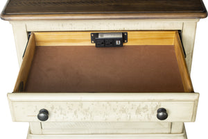27" x 17" x 28" Two ToneSolid WoodDrawer Nightstand