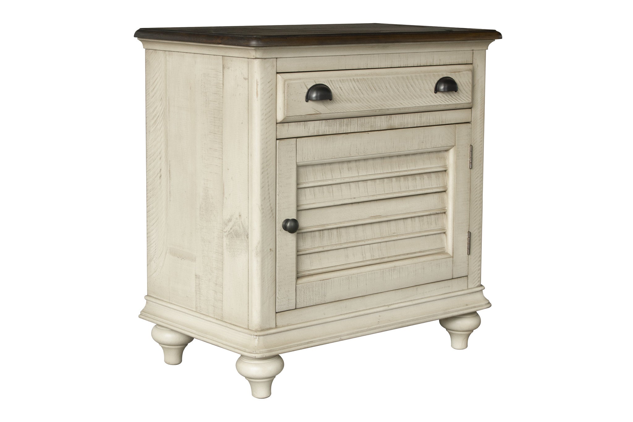 29" x 17" x 30" Two ToneSolid WoodDoor Nightstand