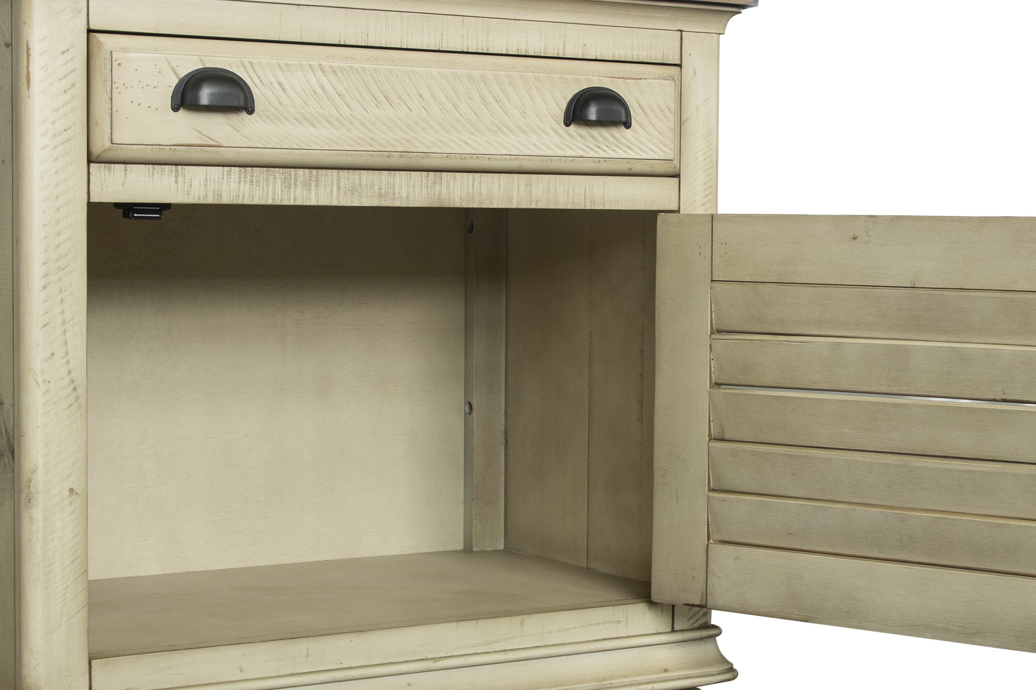 29" x 17" x 30" Two ToneSolid WoodDoor Nightstand