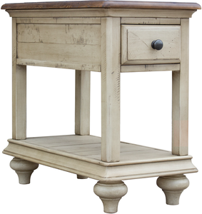 26" x 14" x 24" Two Tone, Solid Wood, Chairside Table