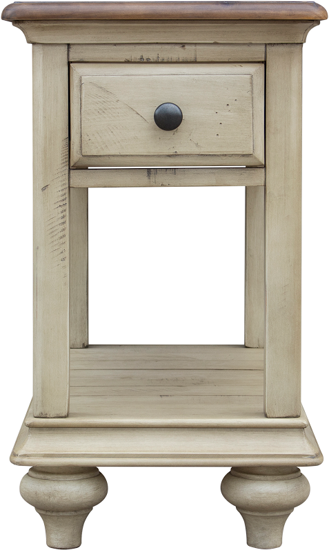 26" x 14" x 24" Two Tone, Solid Wood, Chairside Table