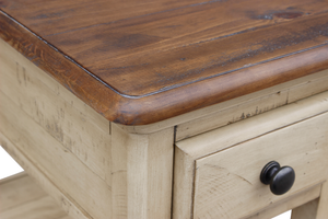 26" x 14" x 24" Two Tone, Solid Wood, Chairside Table