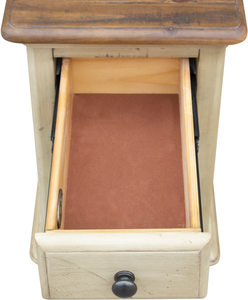 26" x 14" x 24" Two Tone, Solid Wood, Chairside Table