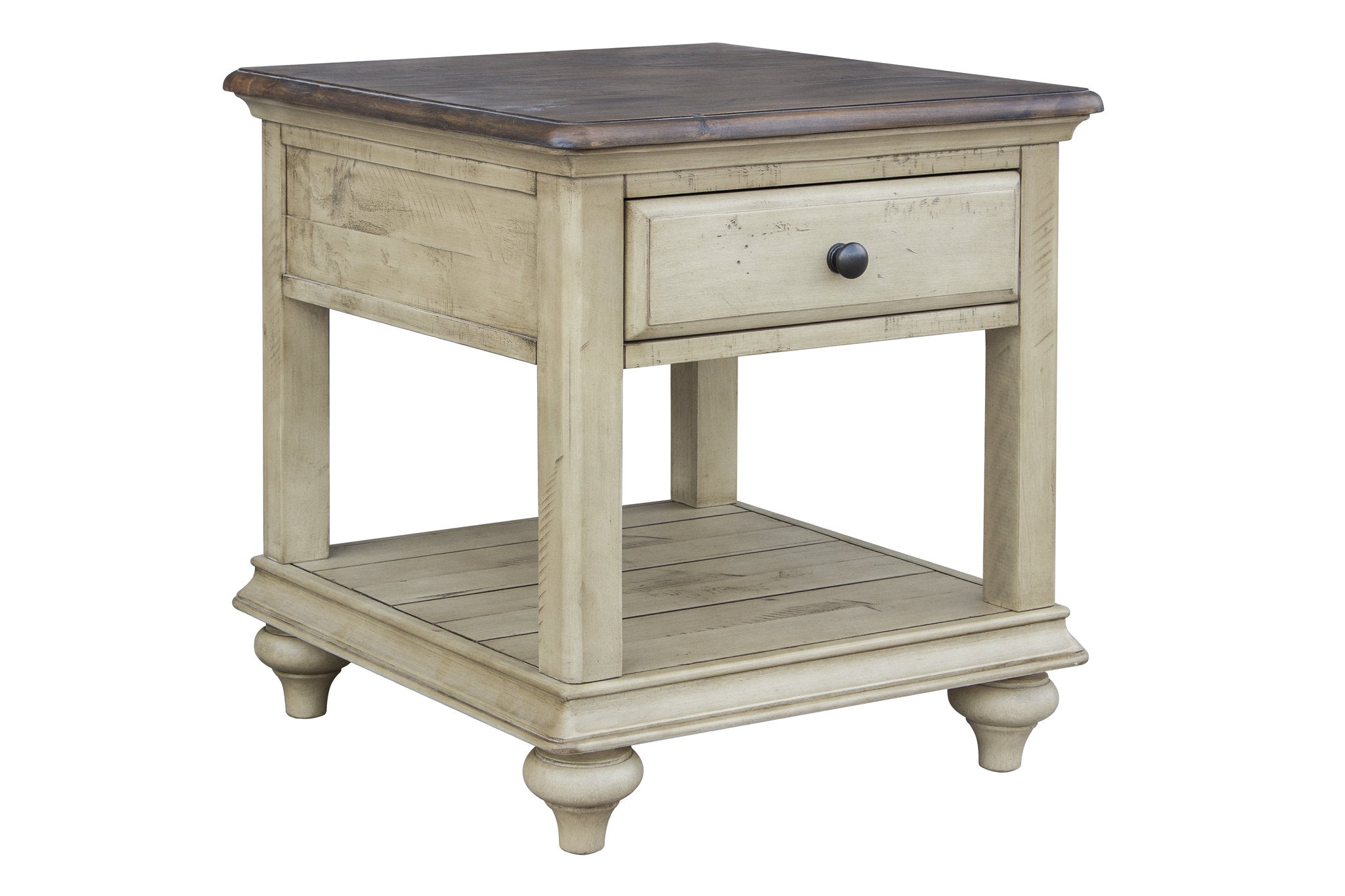 22" x 24" x 24" Two ToneSolid WoodEnd Table