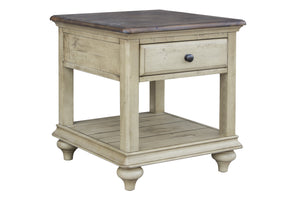 22" x 24" x 24" Two ToneSolid WoodEnd Table