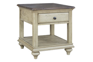 22" x 24" x 24" Two ToneSolid WoodEnd Table