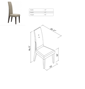 98.5" X 43.5" X 30" Wenge Dining Table and 6Pcs Chair Set
