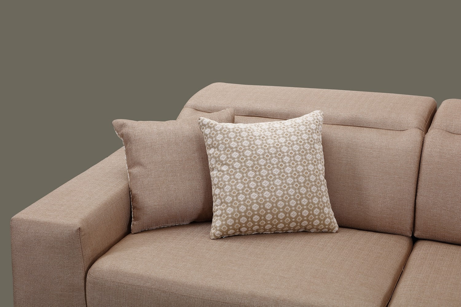 117" X 50" X 30" Beige  LAF Sectional