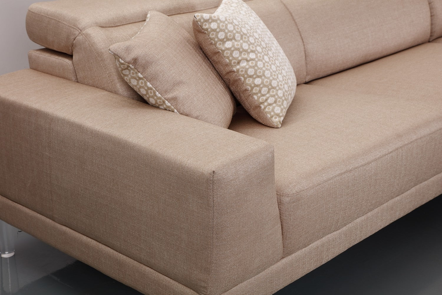 117" X 50" X 30" Beige  LAF Sectional