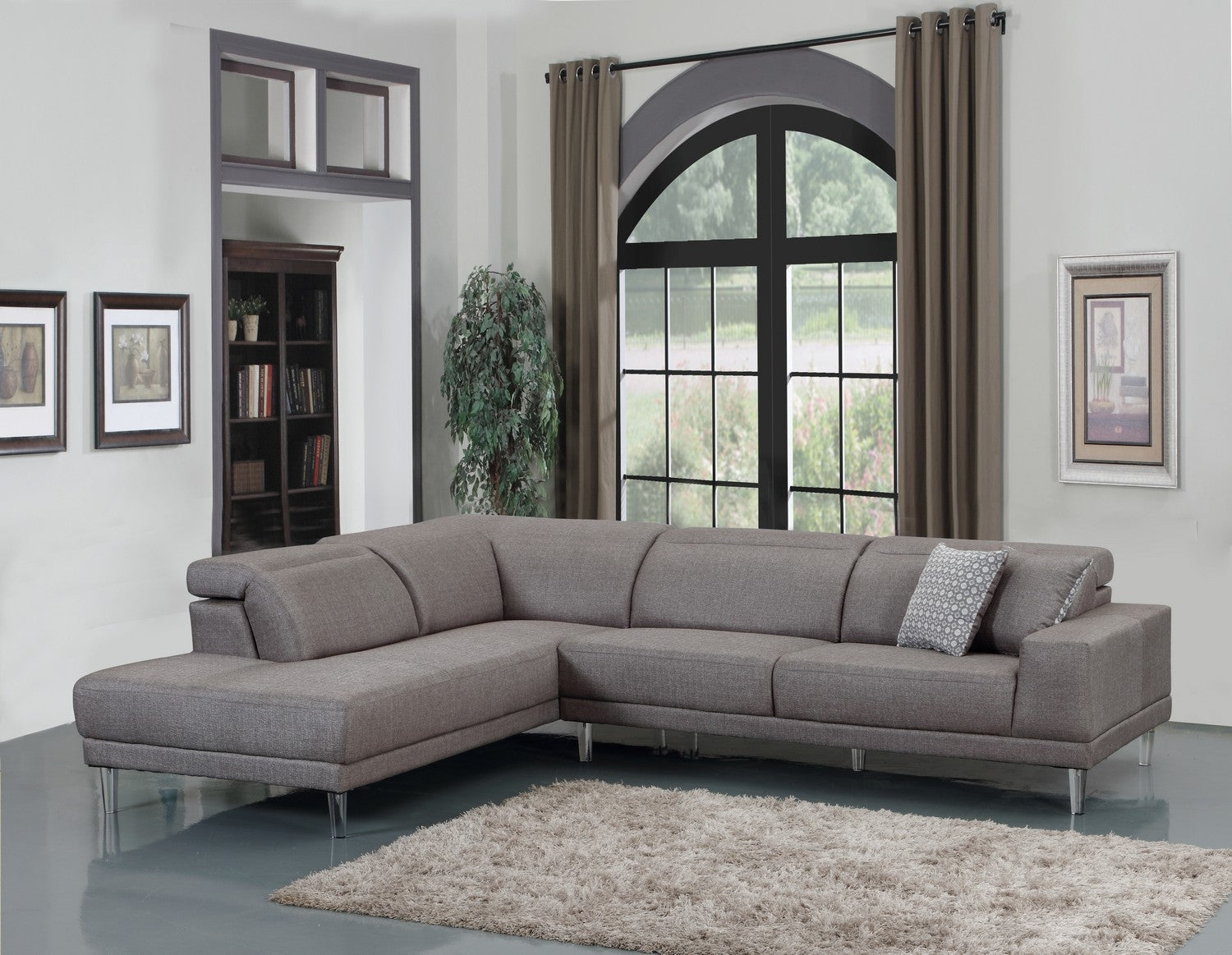 117" X 50" X 30" Gray  LAF Sectional