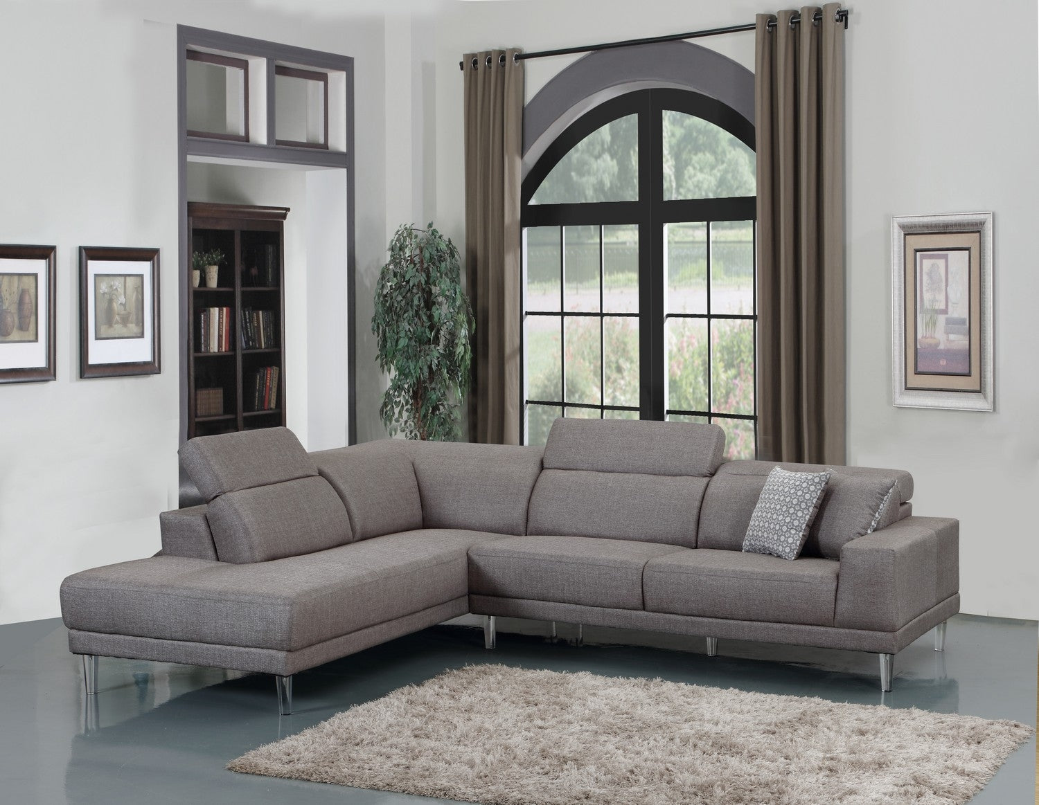 117" X 50" X 30" Gray  LAF Sectional