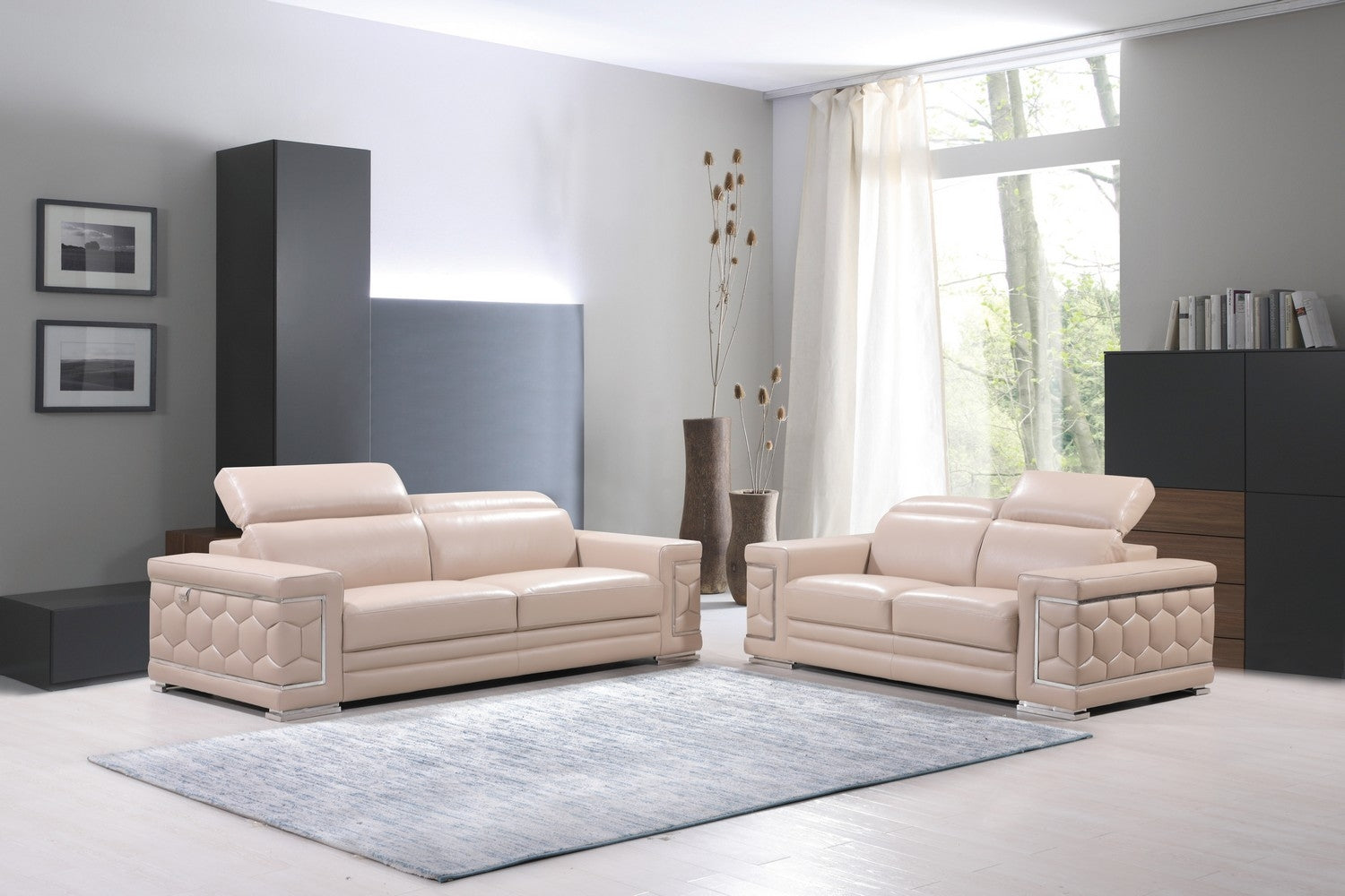 160" X 82" X 66" Beige  Sofa Love