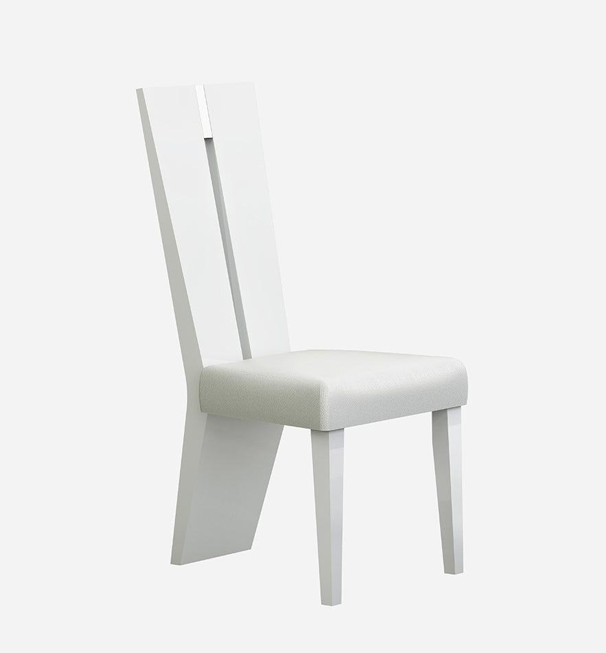 Contemporary Sleek Solid White  Dining Chair