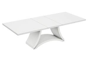 98.5" X 43.5" X 30" White  Dining Table and 6" Chair Set