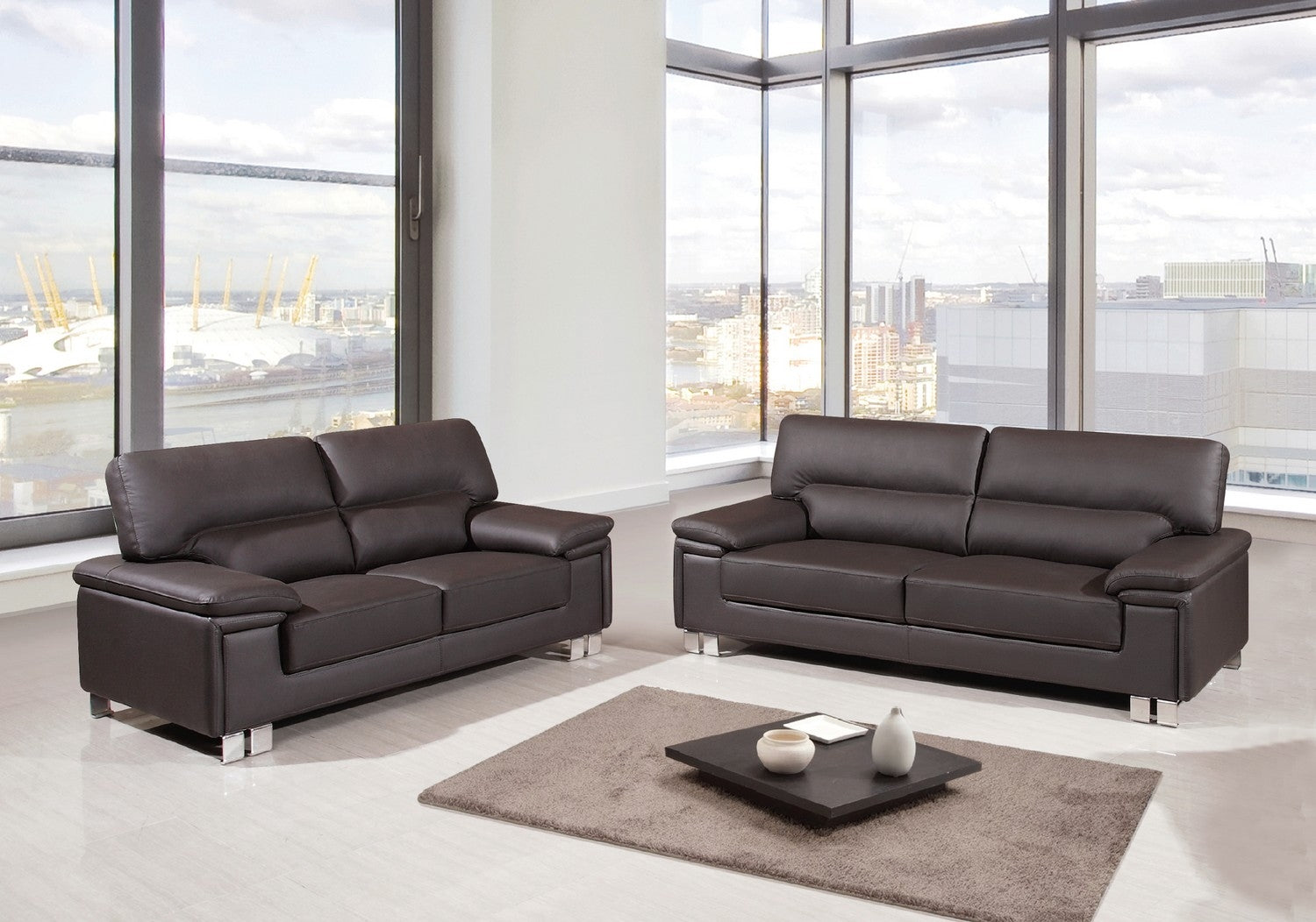 155" X 72" X 72" Brown  Sofa Love