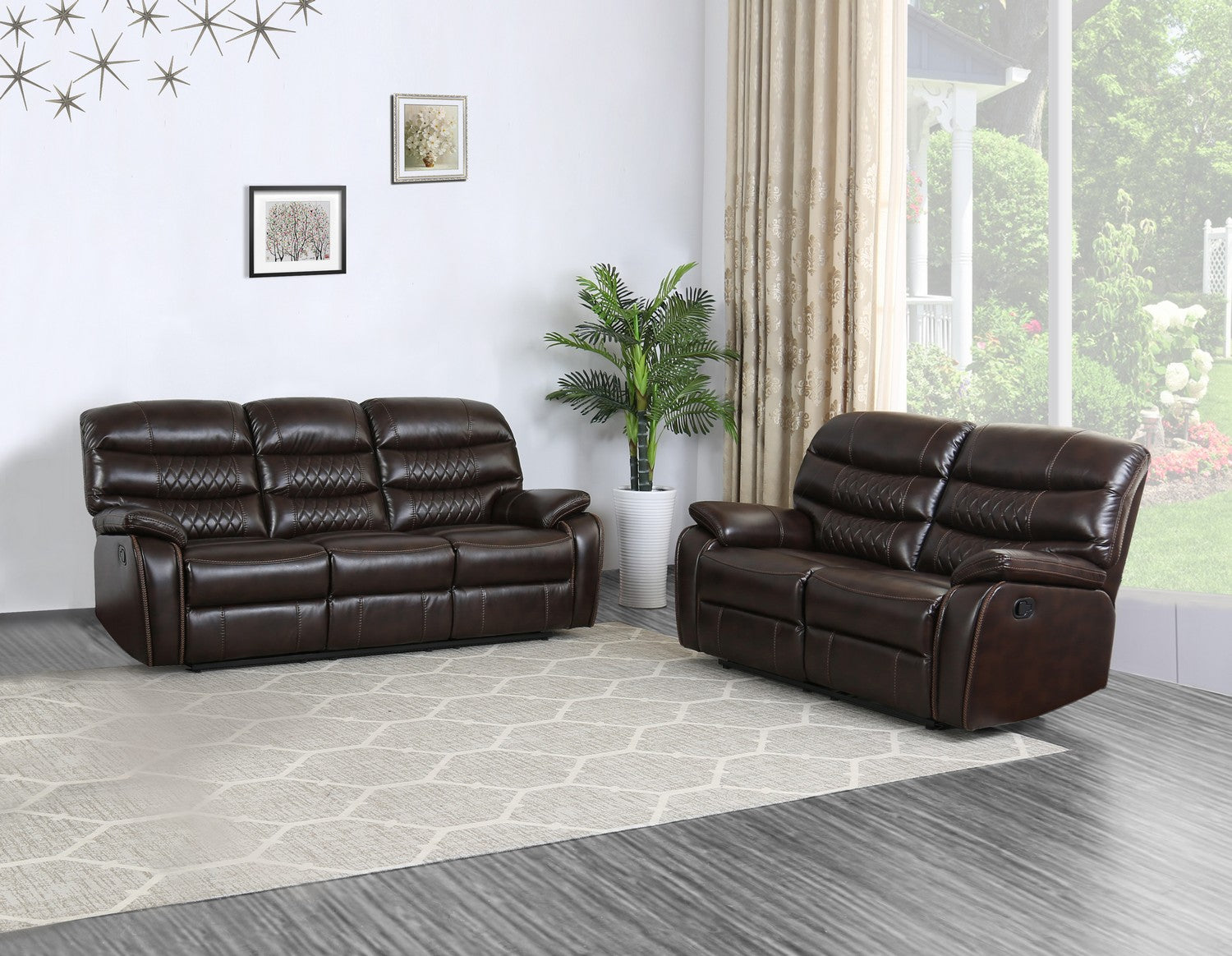 144" X 76" X 80" Dark Brown  Sofa Love