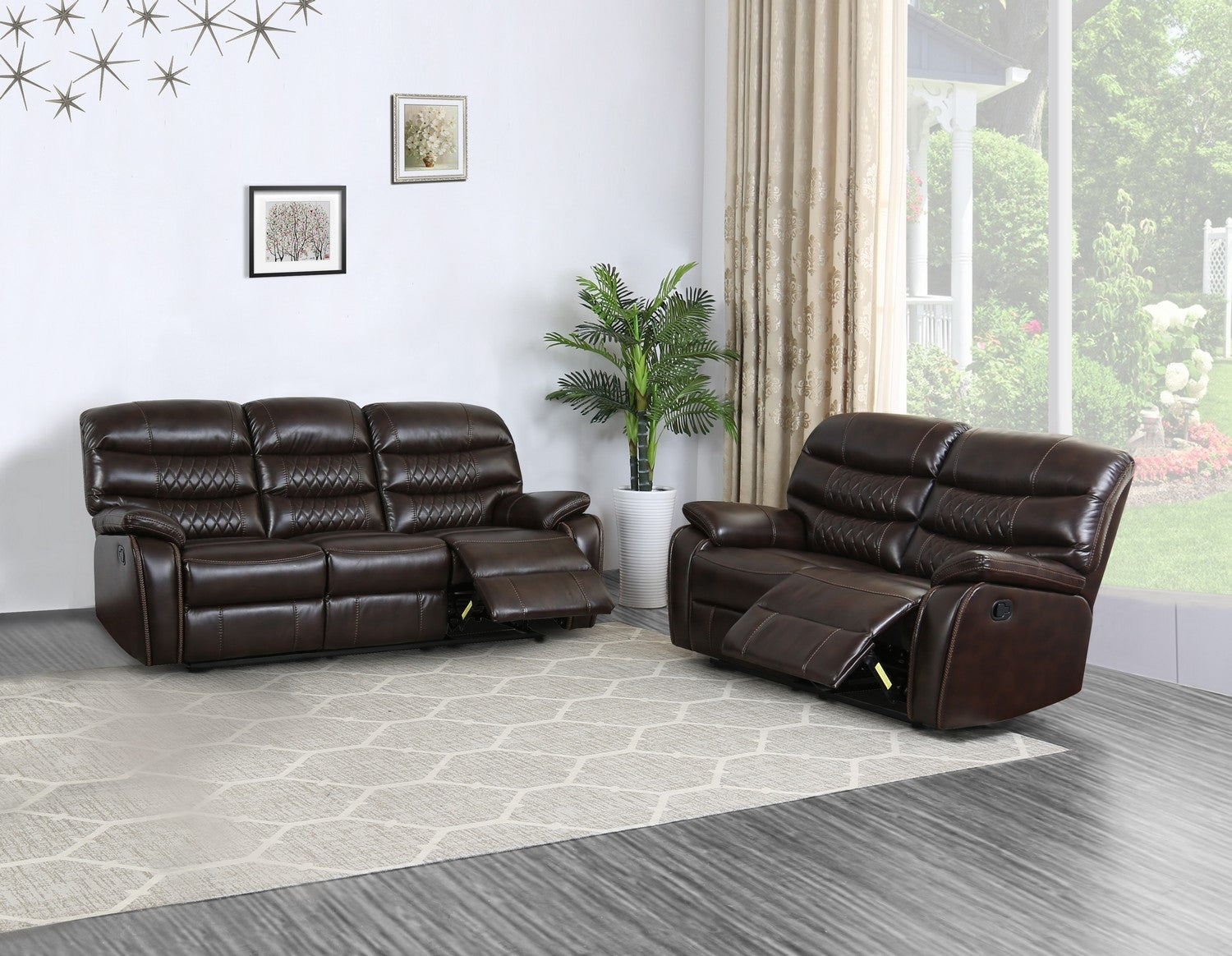 144" X 76" X 80" Dark Brown  Sofa Love