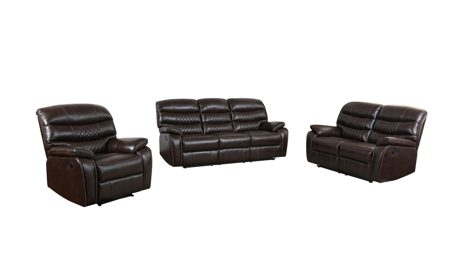 183" X 114" X 120" Dark Brown  Sofa Set