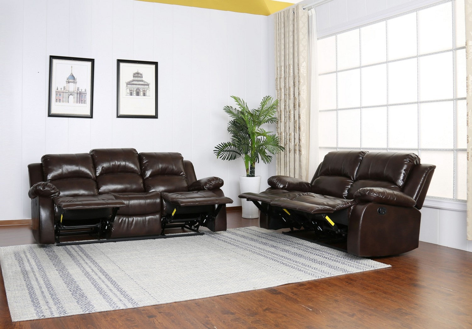 142" X 76" X 80" Brown  Sofa Love